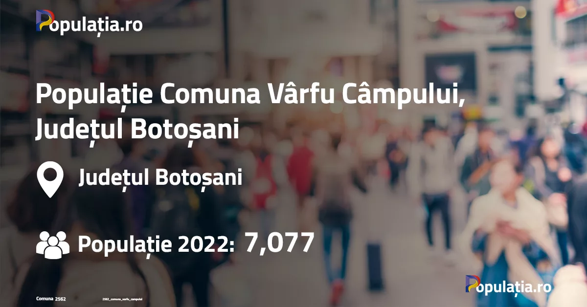 Populație Comuna Vârfu Câmpului