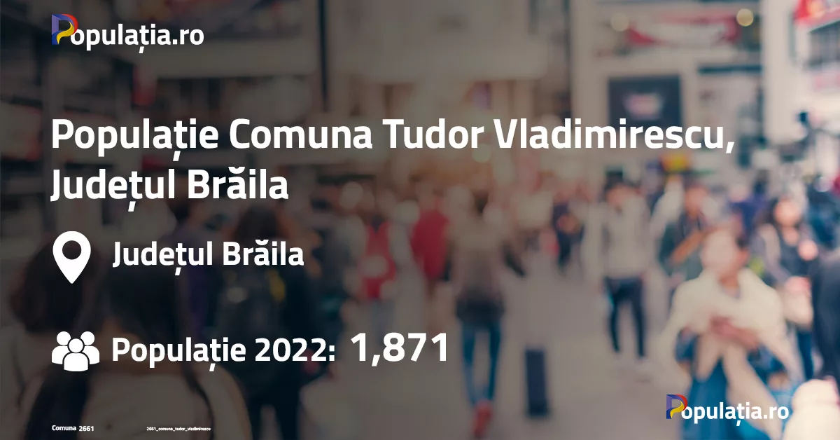 Populație Comuna Tudor Vladimirescu